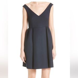 RED Valentino Fit & Flare Navy Pockets Cotton Viscose Blend Dress NWT Size 12